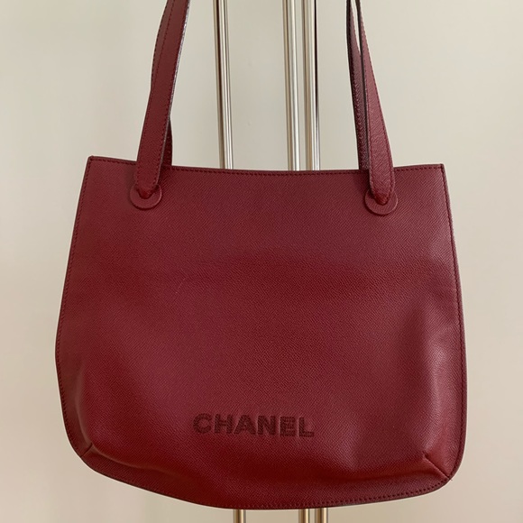 Vintage Chanel Leather Tote Bag EUC VGUC - Picture 2 of 5